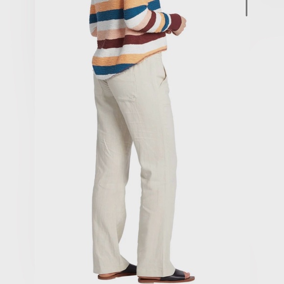 NWOT Roxy Oceanside Flared Pants Size Medium Stone/Khaki Color - Picture 14 of 14